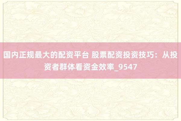 国内正规最大的配资平台 股票配资投资技巧：从投资者群体看资金效率_9547