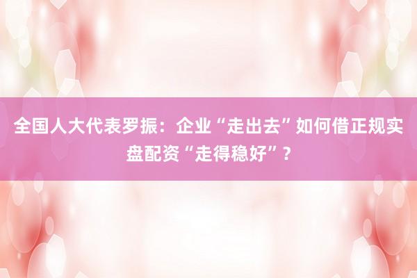 全国人大代表罗振：企业“走出去”如何借正规实盘配资“走得稳好”？