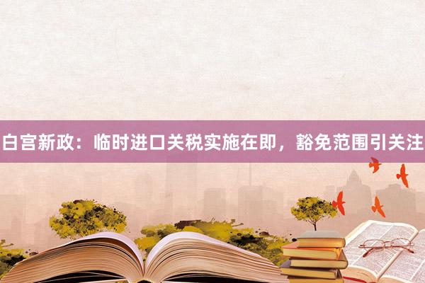 白宫新政：临时进口关税实施在即，豁免范围引关注