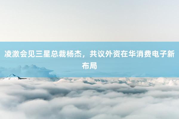 凌激会见三星总裁杨杰,共议外资在华消费电子新布局