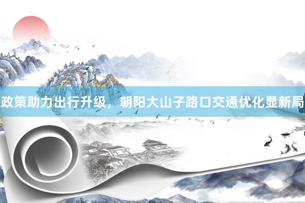 政策助力出行升级，朝阳大山子路口交通优化显新局
