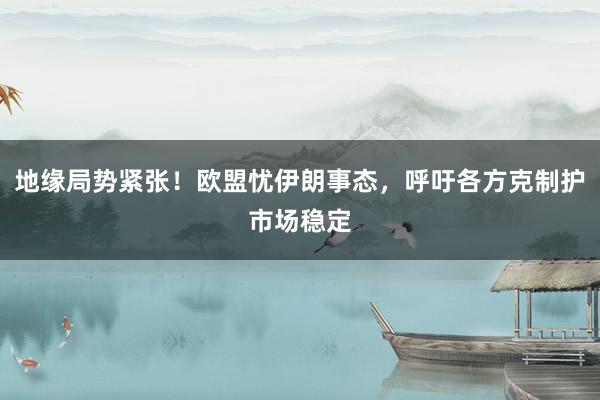 地缘局势紧张！欧盟忧伊朗事态，呼吁各方克制护市场稳定