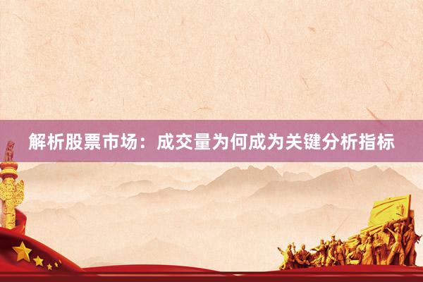 解析股票市场:成交量为何成为关键分析指标