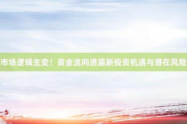 市场逻辑生变！资金流向透露新投资机遇与潜在风险