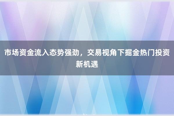 市场资金流入态势强劲，交易视角下掘金热门投资新机遇