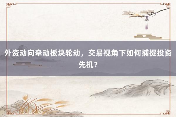 外资动向牵动板块轮动，交易视角下如何捕捉投资先机？