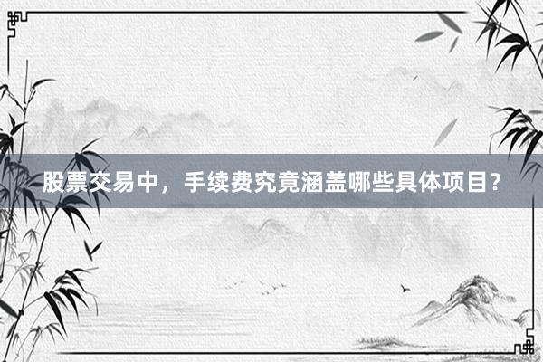 股票交易中，手续费究竟涵盖哪些具体项目？