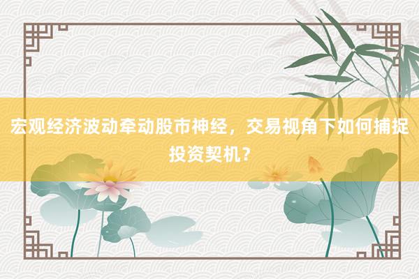 宏观经济波动牵动股市神经，交易视角下如何捕捉投资契机？