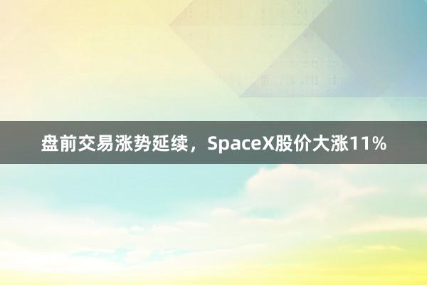盘前交易涨势延续，SpaceX股价大涨11%