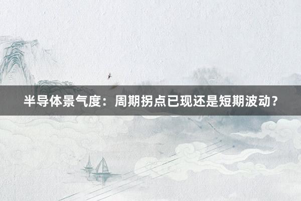 半导体景气度：周期拐点已现还是短期波动？