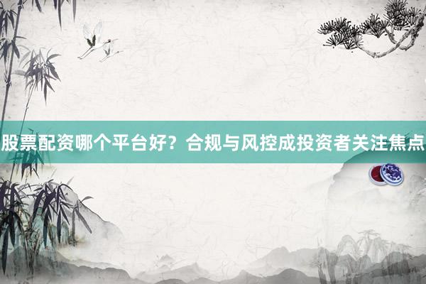 股票配资哪个平台好？合规与风控成投资者关注焦点