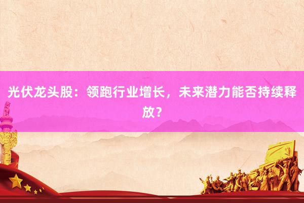 光伏龙头股:领跑行业增长,未来潜力能否持续释放?