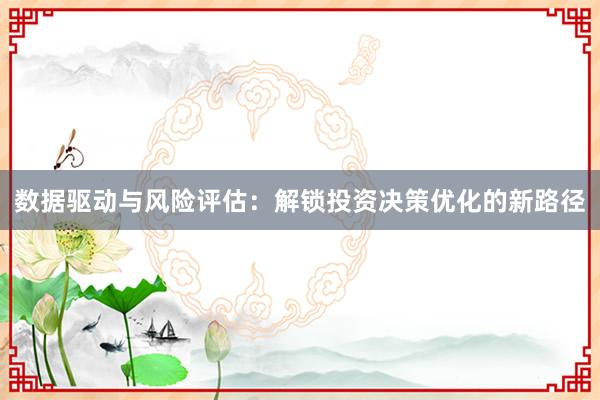 数据驱动与风险评估：解锁投资决策优化的新路径