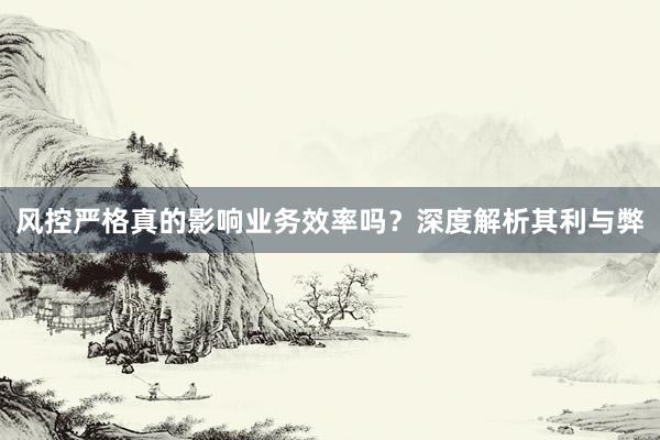 风控严格真的影响业务效率吗？深度解析其利与弊