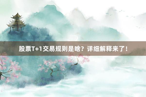股票T+1交易规则是啥？详细解释来了！